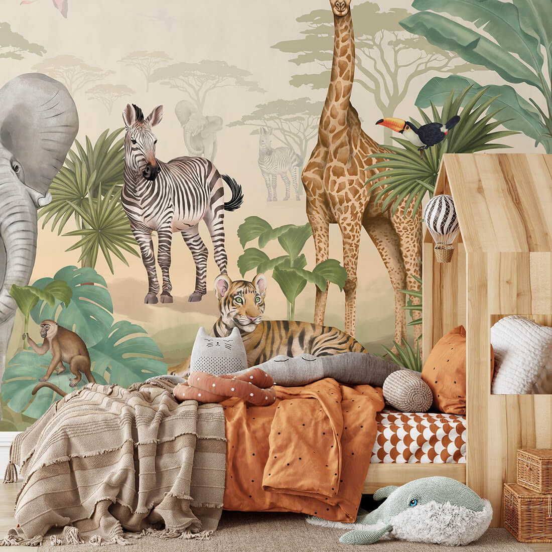 wallpaper safari / jungle wallpaper / wallpaper for kids / wallpaper pastelowe love